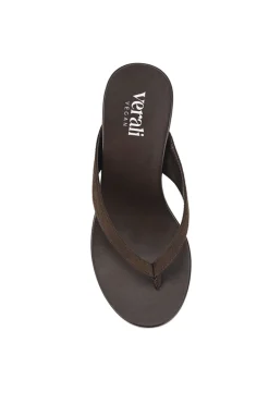 Polly Thong Wedges - Chocolate Brown Micro>Verali