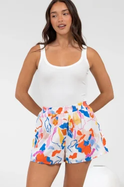 Remira Shorts - High Waisted Short with Elasticated Waistband in Isadora Print><noscript><img width=
