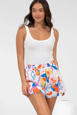 Remira Shorts - High Waisted Short with Elasticated Waistband in Isadora Print><noscript><img width=