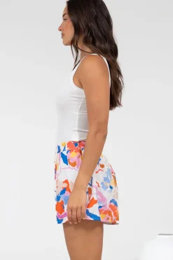 Remira Shorts - High Waisted Short with Elasticated Waistband in Isadora Print><noscript><img width=