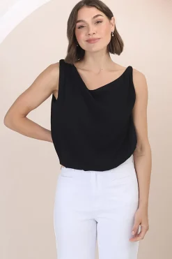 Rielle Top - One Shoulder Aysmmetric Bodysuit in Black><noscript><img width=