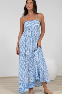 Rosa Maxi Dress - Sun Dress with Shirred Back in Ailsa Print>Salty Crush Online