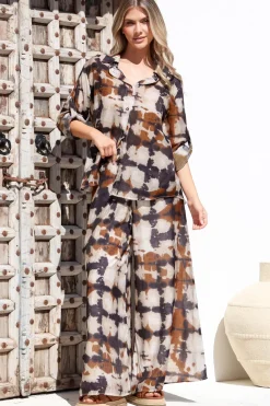 Rueben Pants - High Waisted Lined Wide Leg Pants with Pockets in Otis Print><noscript><img width=