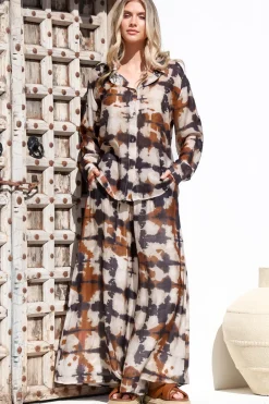 Rueben Pants - High Waisted Lined Wide Leg Pants with Pockets in Otis Print><noscript><img width=