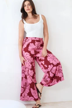 Silvie Pants - High Waist Wide Leg Pants in Full Bloom Print><noscript><img width=