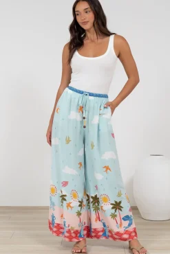 Tarin Pants - High Waisted Wide Leg Pants in Staria Print><noscript><img width=