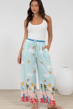 Tarin Pants - High Waisted Wide Leg Pants in Staria Print><noscript><img width=