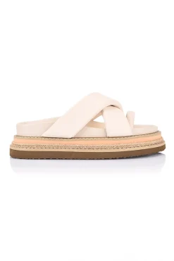 Thelma Flatform Slides - Bone White><noscript><img width=