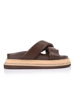 Thelma Flatform Slides - Chocolate Brown><noscript><img width=
