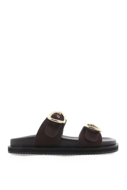 Theresa Slides - Dark Cacao Suede><noscript><img width=