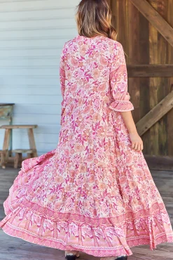 Tillie Maxi Dress - Relaxed Style with V Neckline Dress in Leena Print><noscript><img width=