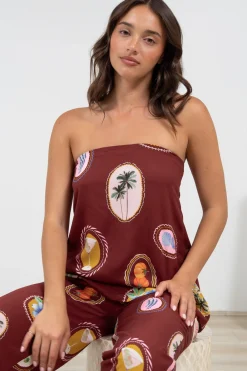 Yonder Top - Strapless or Spahetti Strap Open Back Top in Tamrin Print><noscript><img width=