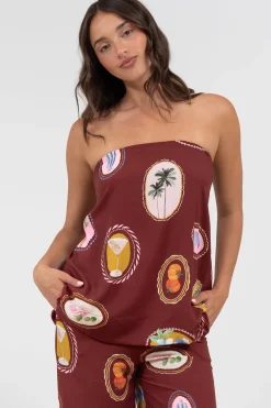 Yonder Top - Strapless or Spahetti Strap Open Back Top in Tamrin Print><noscript><img width=