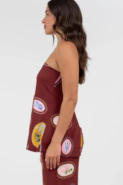 Yonder Top - Strapless or Spahetti Strap Open Back Top in Tamrin Print><noscript><img width=