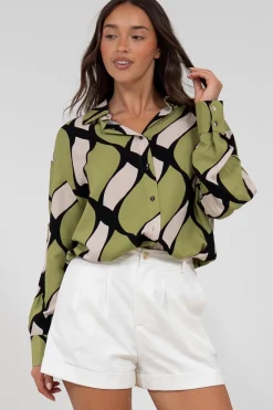 Zev Shirt - Oversized Button Down Shirt in Kennedy Print><noscript><img width=