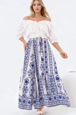 Zia Maxi Skirt - High Waisted Skirt with Front Splits in Kahula Print><noscript><img width=