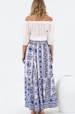 Zia Maxi Skirt - High Waisted Skirt with Front Splits in Kahula Print><noscript><img width=