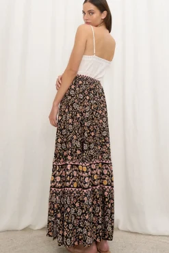 Zia Maxi Skirt - High Waisted Skirt with Front Splits in Amirah Print><noscript><img width=