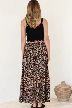 Zia Maxi Skirt - High Waisted Skirt with Front Splits in Amirah Print><noscript><img width=